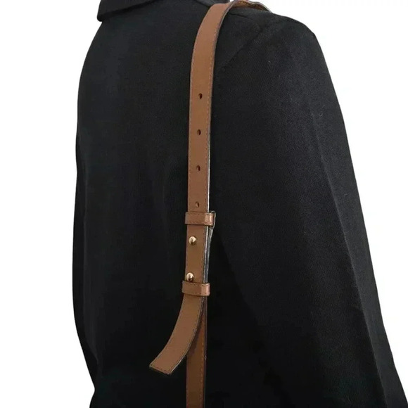 Michael Kors Cary Medium Suede Bucket Bag Purse Brown Shoulder Satchel Crossbody - Picture 9 of 15